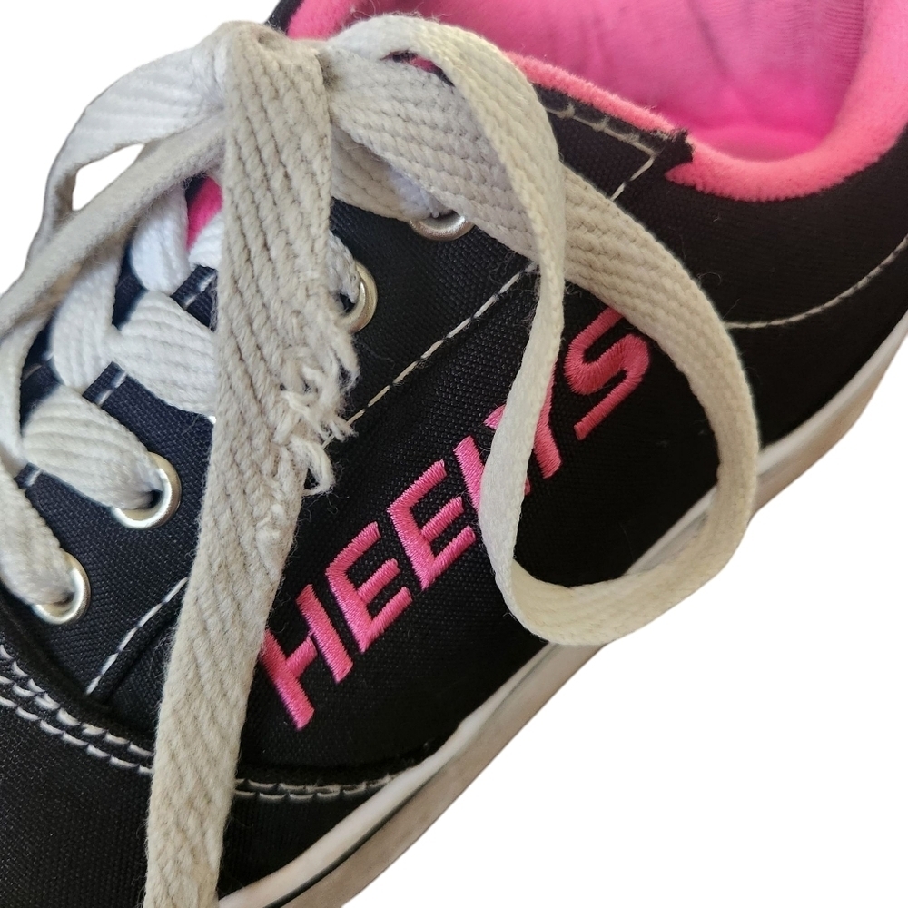 Heelys Pro 20 Pink Black White Lace Up Low Profile Wheels Skater Shoe Youth 6 - Picture 4 of 9